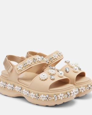 Simone Rocha X Crocs Embellished Platform Sandals - Natural
