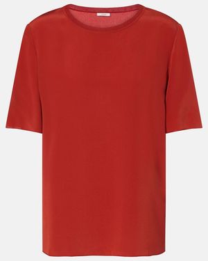 JOSEPH Rubin Silk Crepe Top - Red