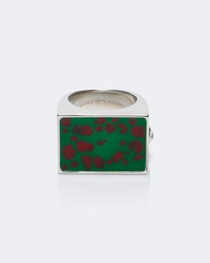 Dries Van Noten Enamel Signet Ring - Green