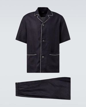ZEGNA Pijama De Lino - Azul
