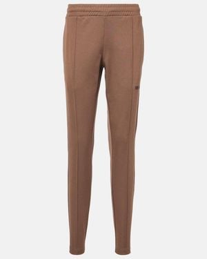 The Attico Logo Cotton-Blend Jersey Sweatpants - Brown