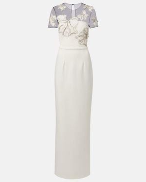 Safiyaa Embellished Crepe Gown - White
