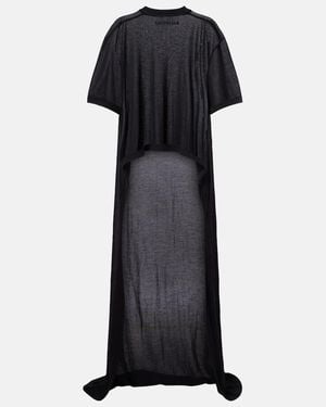 Balenciaga T-Shirt Aus Baumwoll-Jersey - Schwarz