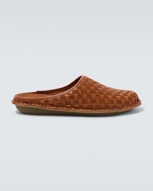 Comme des Garçons X Vibae Slippers Aus Leder Und Veloursleder - Braun