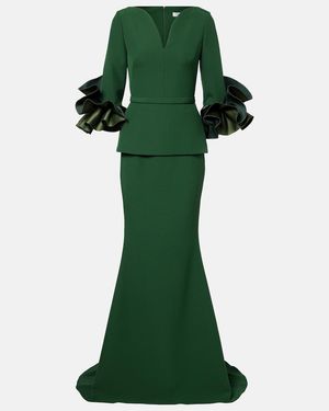 Safiyaa Clemenza Crepe Gown - Green