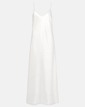 Galvan London Satin Slip Dress - White