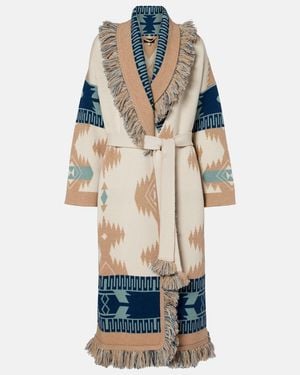 Alanui Icon Jacquard Virgin Wool Cardigan - Blue
