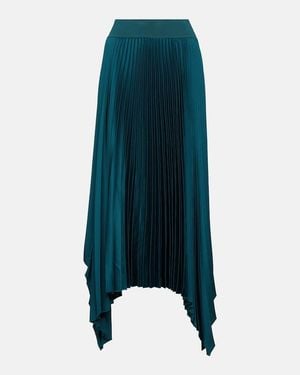 JOSEPH Ade Asymmetric Crepe Midi Skirt - Blue