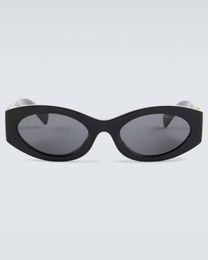Miu Miu Logo Oval Sunglasses - Brown