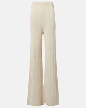 JOSEPH Knitted High-Rise Flared Pants - Natural
