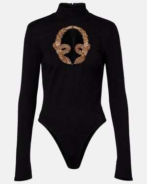 Roberto Cavalli Body Mit Kristallen - Schwarz