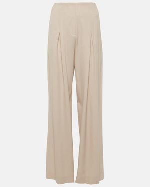 FFORME Faye High-Rise Wool Wide-Leg Pants - Natural