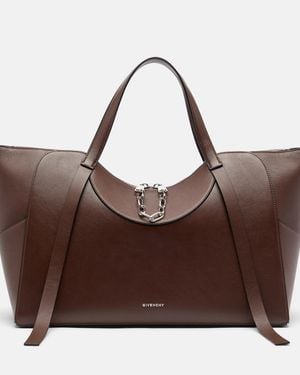 Givenchy The Snatch Large Leather Tote Bag - Brown