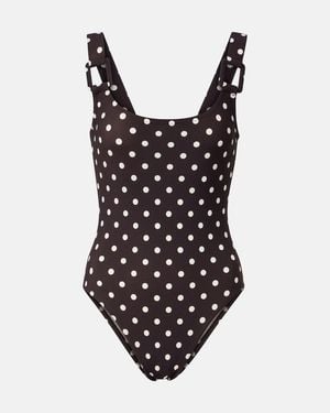Karla Colletto Polka-Dot Swimsuit - Black
