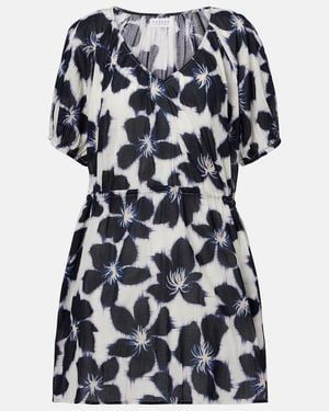 Velvet Hazel Floral Cotton Voile Minidress - Black