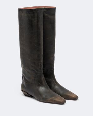 Paris Texas Stiefel Bettina Aus Leder - Schwarz