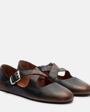 Alaïa Leather Ballet Flats - Brown