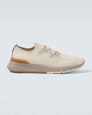 Brunello Cucinelli Knitted Trainers - White