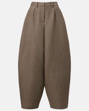 Magda Butrym Wool Barrel-Leg Pants - Natural
