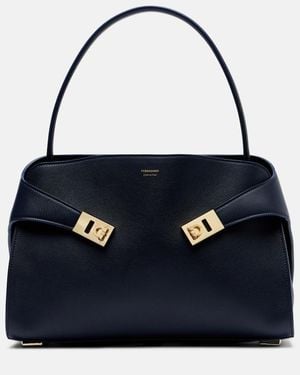 Ferragamo Hug Small Leather Shoulder Bag - Blue