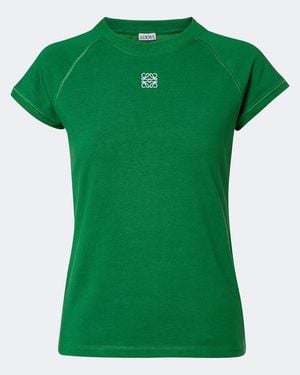 Loewe Anagram Cotton-Blend T-Shirt - Green