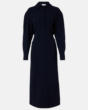 Victoria Beckham Cady Polo Dress - Blue