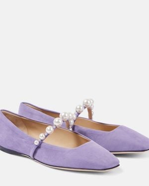 Jimmy Choo Ade Suede Flat - Purple