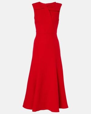 Roland Mouret Wool Crepe Midi Dress - Red