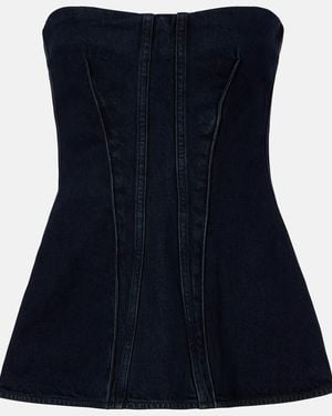 Agolde Lara Denim Corset - Blue