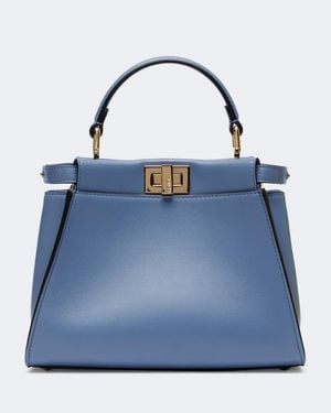 Fendi Henkeltasche Peekaboo Mini Aus Leder - Blau