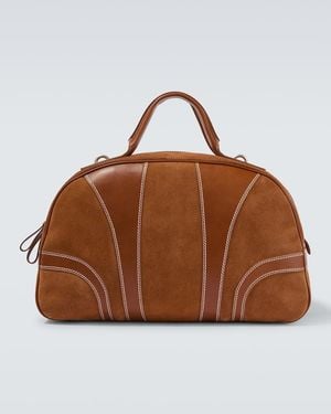 Dries Van Noten Weekender Aus Veloursleder Und Leder - Braun