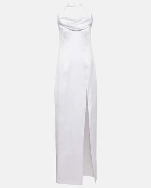 Rasario Bridal Halterneck Satin Gown - White