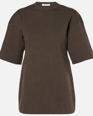 FFORME Dwyn Wool And Cotton-Blend T-Shirt - Brown