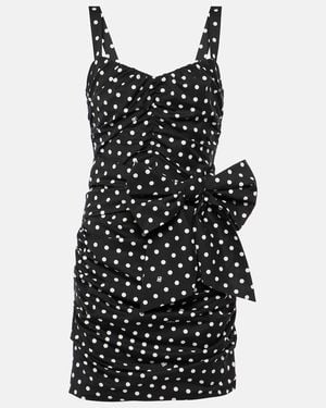 Dolce & Gabbana Polka-Dot Cotton-Blend Minidress - Black