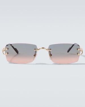 Cartier Decor C De Cartier Rectangular Sunglasses - Gray