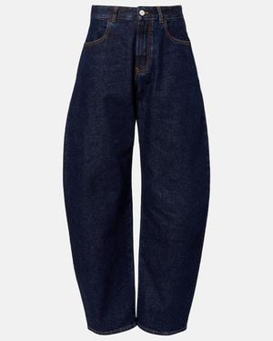 Alaïa Jeans Barrel De Tiro Medio - Azul