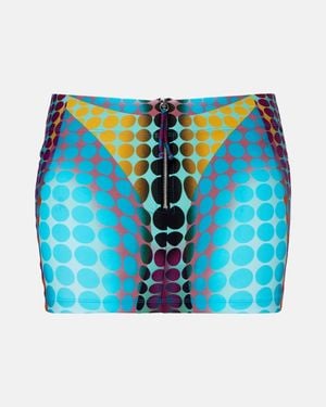 Jean Paul Gaultier Re-Edition Printed Miniskirt - Blue