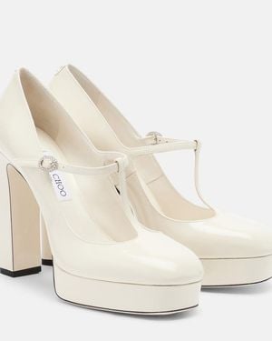 Jimmy Choo Mary-Jane-Pumps Marene Aus Lackleder - Weiß