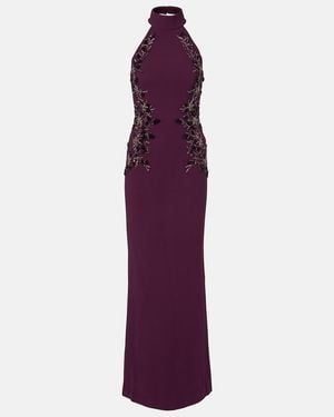 Rebecca Vallance Beatrice Embellished Crepe Gown - Purple
