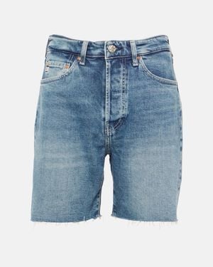 AG Jeans High-Rise Denim Shorts - Blue