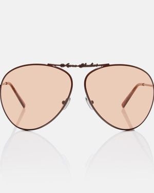 Acne Studios Logo Aviator Sunglasses - Brown