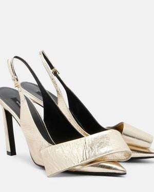 Givenchy Twisted Ribbon Leather Slingback Pumps - Metallic