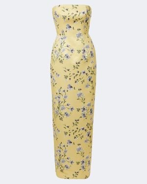 Emilia Wickstead Laelia Floral Bustier Gown - Metallic