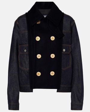 Sacai Panelled Denim Jacket - Blue