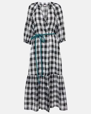 Eres Chess Check-Patterned Cotton Dress - Black