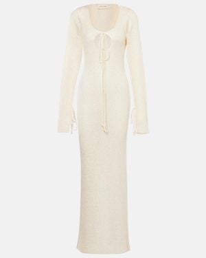 Bananhot Kyle Sequined Knitted Maxi Dress - White