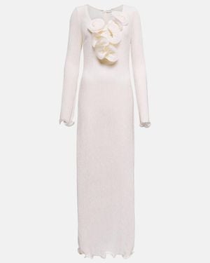 Magda Butrym Floral Shirred Gown - Natural