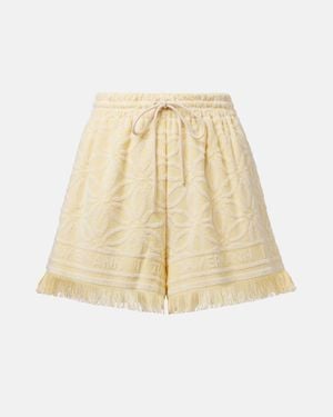 Zimmermann Coco Fringed Jacquard Shorts - Natural