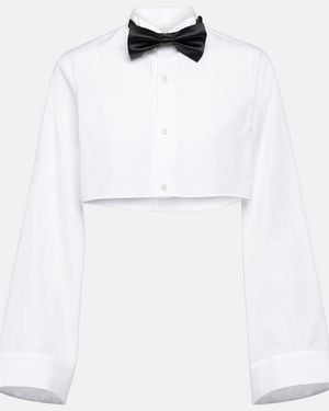 Noir Kei Ninomiya Cropped Cotton Shirt - White