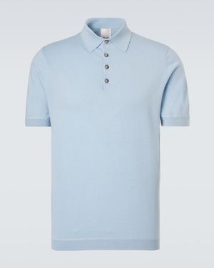 Allude Cotton, Silk, And Cashmere Polo Shirt - Blue